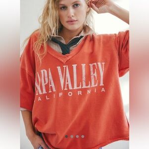 🆕 We The Free Venice V-Neck Graphic Sweatshirt  NAPA VALLEY. Size: L